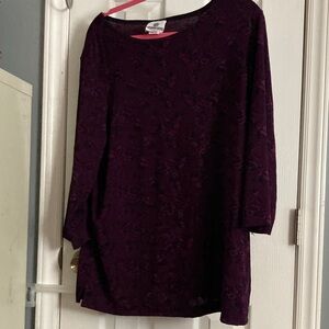 Steven Rosse Elegant Purple Floral Blouse Size 1X